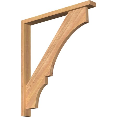 Ekena Millwork Balboa Block Smooth Bracket w/ Offset Brace, Western Red Cedar, 3 1/2"W x 32"D x 36"H BKT0402X32X36BOA05SWR